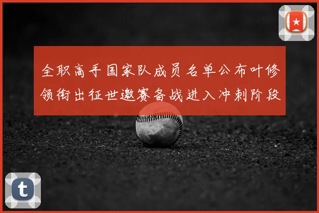 全职高手国家队成员名单公布叶修领衔出征世邀赛备战进入冲刺阶段